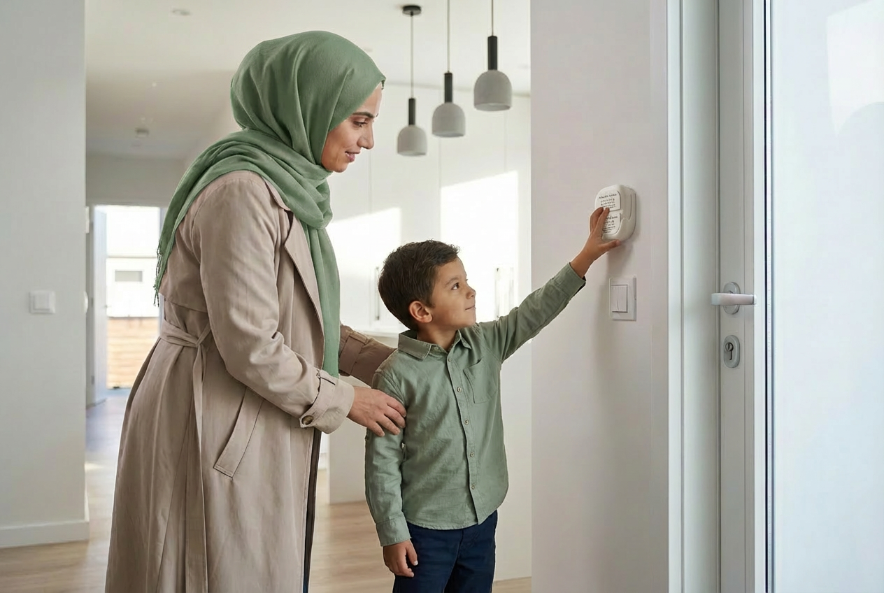 Boîtier sonore d’invocation enfants pour l’entrée et la sortie de la maison, rappel islamique au quotidien
Invocations en entrant et en sortant de la maison - Bismillahi walajna wa 'ala Allah rabbinā tawakkalna - بِسْمِ اللَّهِ وَلَجْنَا وَعَلَى اللَّهِ رَبِّنَا تَوَكَّلْنَا ; Bismillahi tawakkaltu 'ala Allah wa la hawla wa la quwwata illa billah - بِسْمِ اللَّهِ تَوَكَّلْتُ عَلَى اللَّهِ وَلَا حَوْلَ وَلَا قُوَّةَ إِلَّا بِاللَّهِ
 